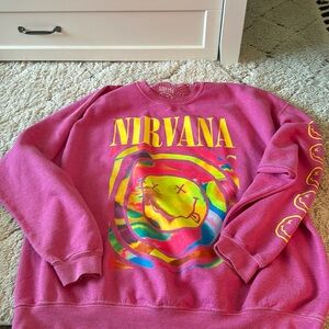 Urban Outfitters Nirvana Pink Sweatshirt